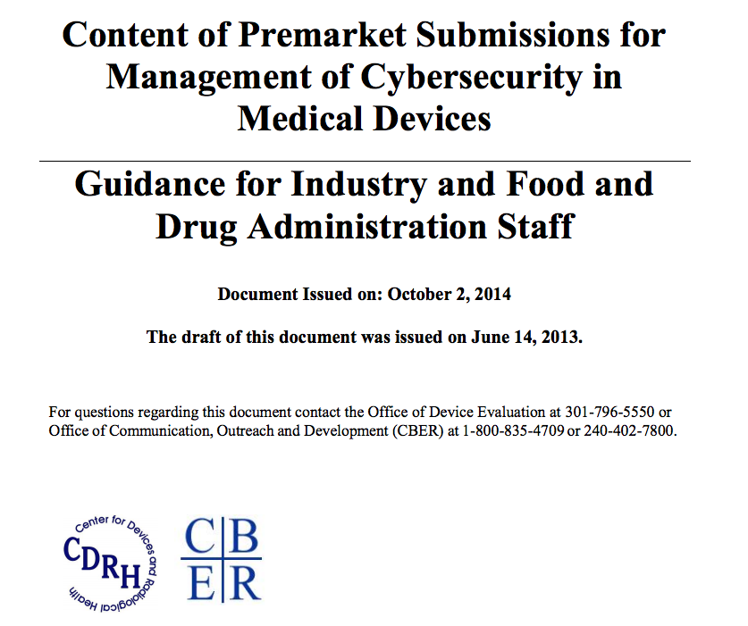 FDA Guidance Cybersecurity
