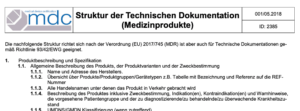 Vorschlag von mdc-ce zur technischen Dokumentation
