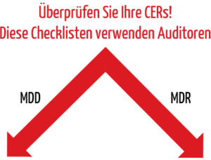 Überprüfen Sie Ihre CERs! Zu einer Überprüfung gemäß MDD nutzen Sie unsere praktische MEDDEV Checkliste. Zur Überprüfung eines CERs nach MDR nutzen Sie das CEAR-Template der MDCG.