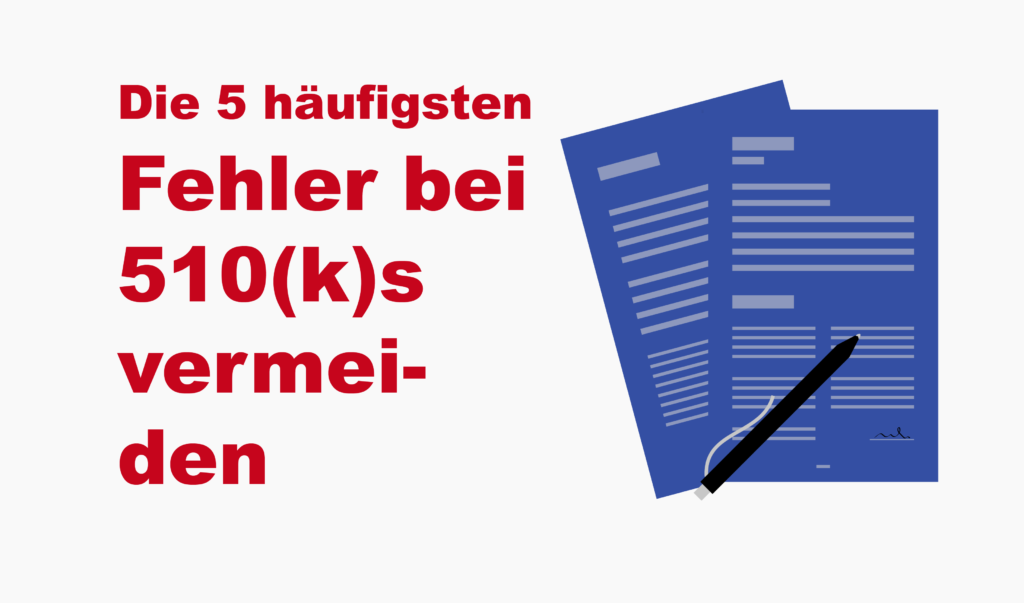 Bild "die 5 häufigsten Fehler bei 510(k)s vermeiden"
