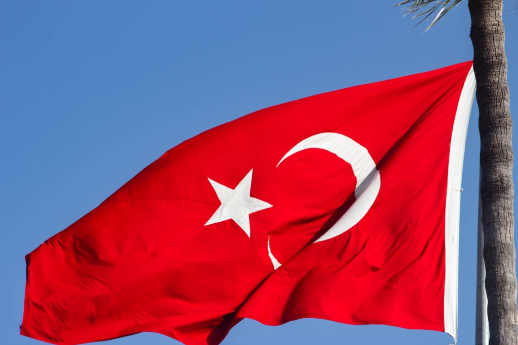 Bild, das die Flagge der Türkei zeigt.