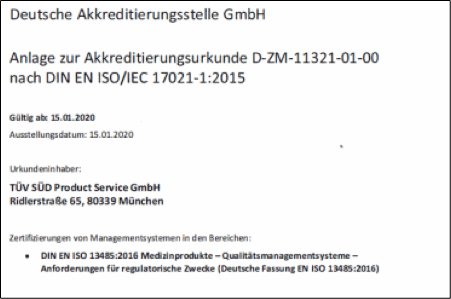 Beispiel für eine „alte“ Urkunde der DAkkS
