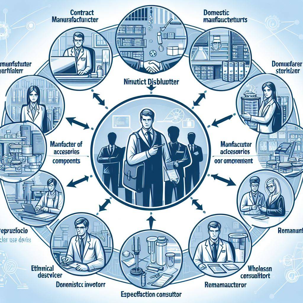 FDA-Registration-Roles-KI Symbolbild, das die Rollen zeigt, die bei einer FDA-Registration zu unterscheiden sind