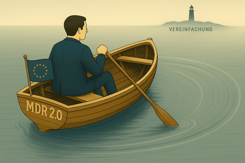 Bild zeigt Ruderboot, das mit einem Ruder ausgestattet ist und daher im Kreis rudert. Symbol für die MDR 2.0?