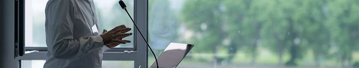 Sprecher bei einer Präsentation
